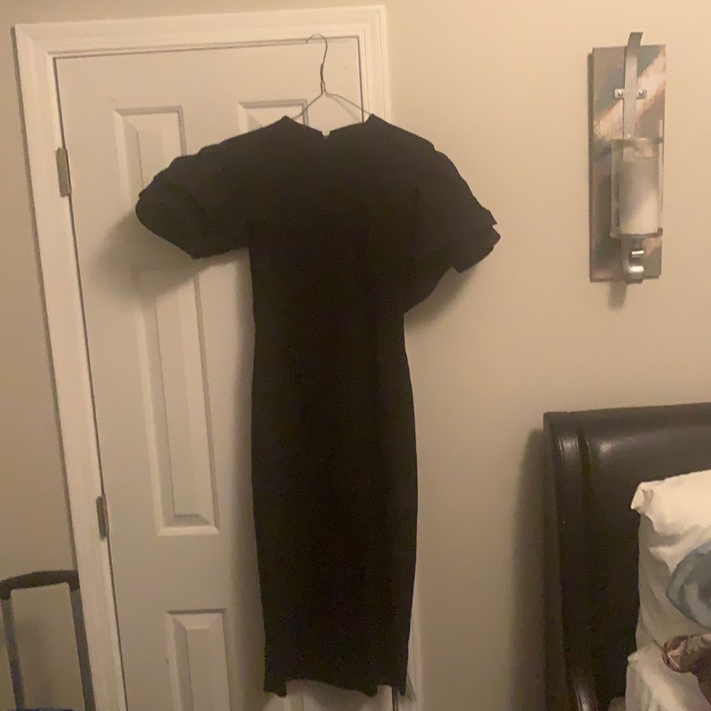 Black dress size medium with puffy sleeves